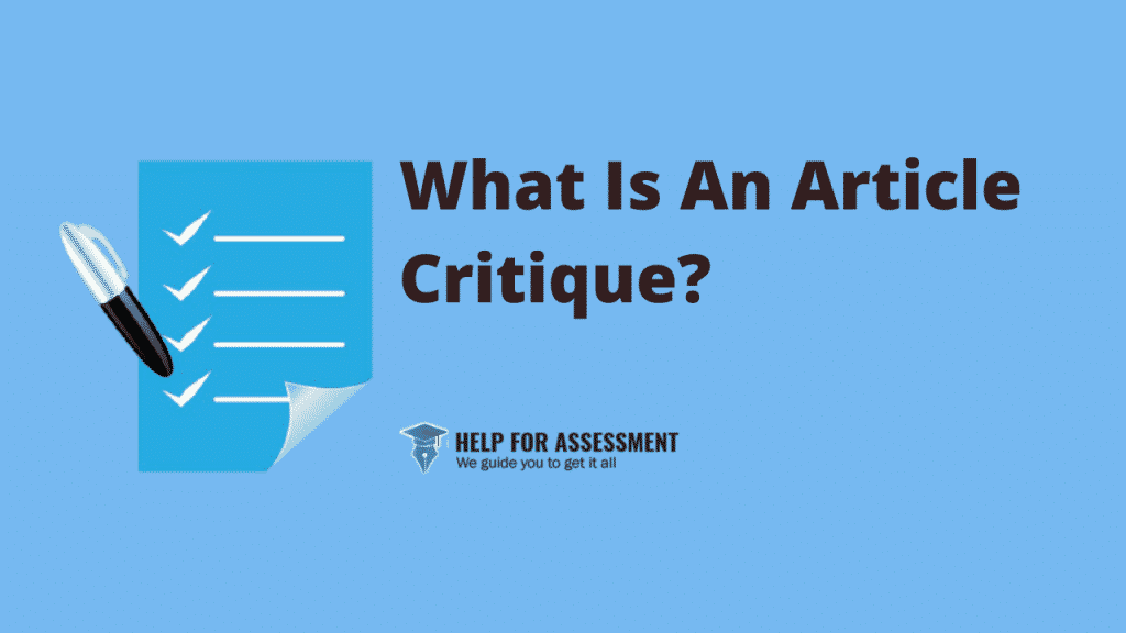 what is an article critique