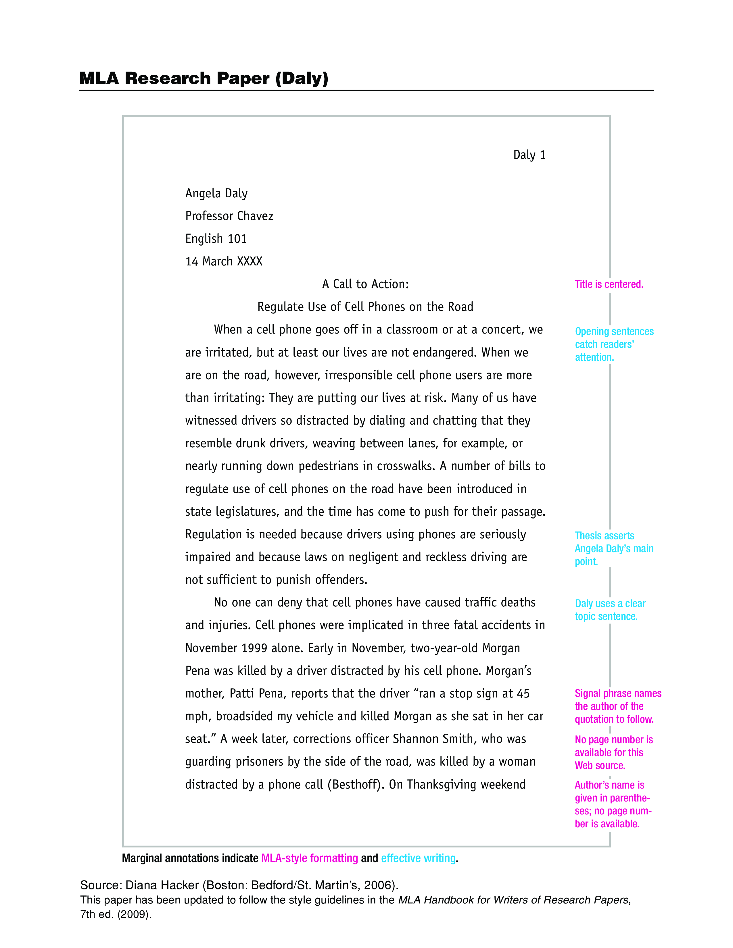 examples of mla format essay