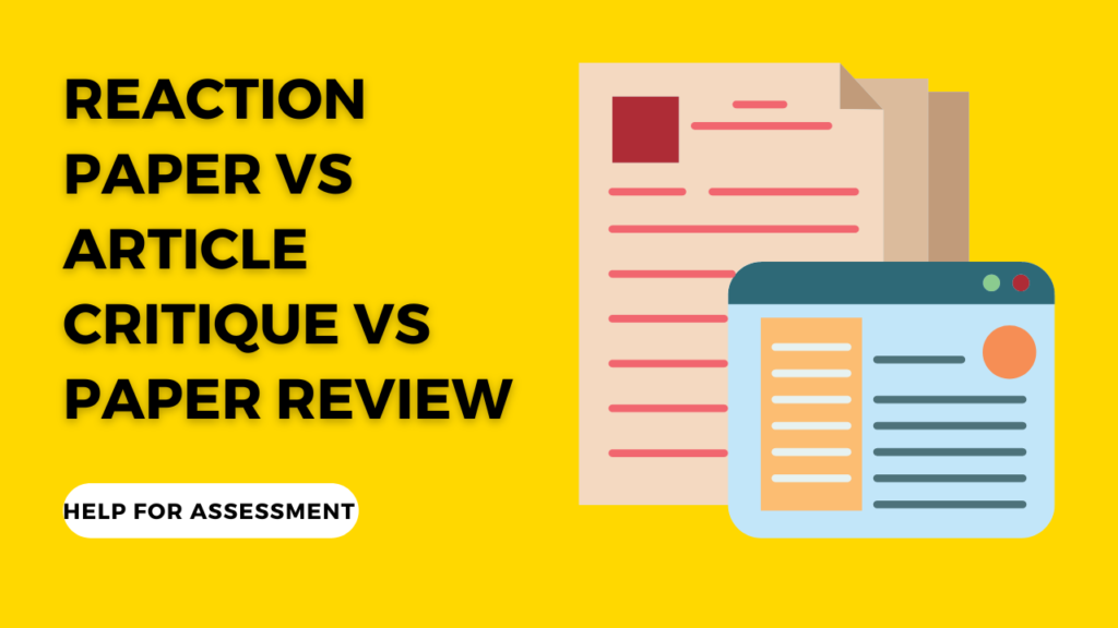 Reaction Paper vs Article Critique vs Paper Review